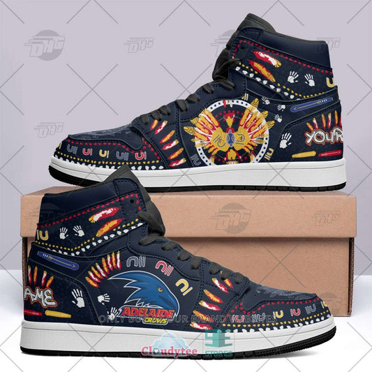 Ideafootwear Adelaide Crows AFL AJ1 High Sneakers Shoes For Men And Women