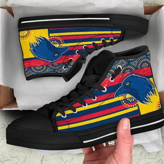 Ideafootwear Adelaide Crows High Top Canvas Sneakers Shoes For Men And Women