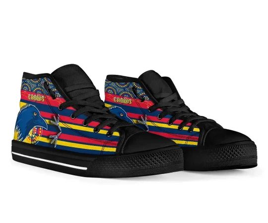 Ideafootwear Adelaide Crows High Top Canvas Sneakers Shoes For Men And Women