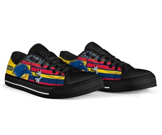 Ideafootwear Adelaide Crows Low Top Canvas Sneakers Shoes For Men And Women