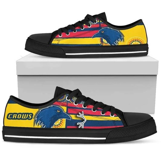Ideafootwear Adelaide Crows Low Top Canvas Sneakers Shoes For Men And Women
