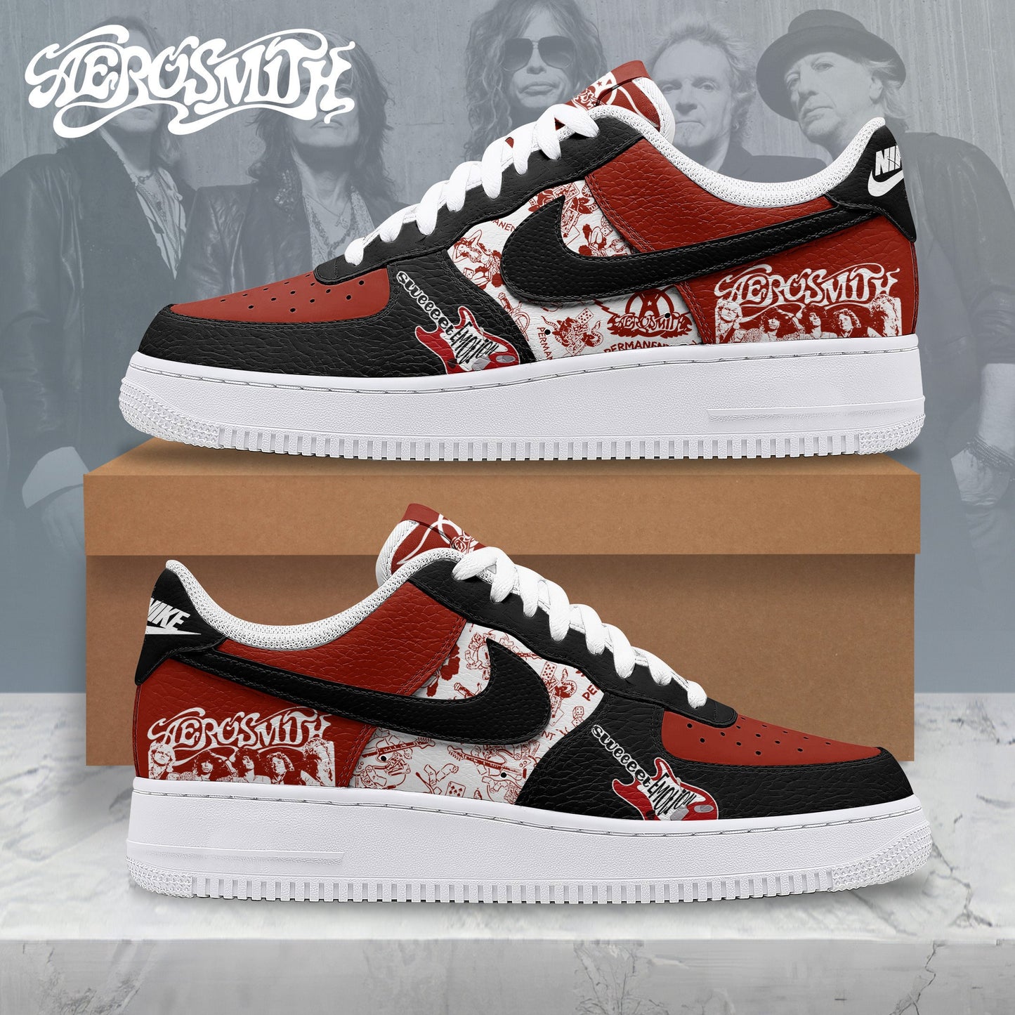 Ideafootwear Aerosmith Air Low-Top Sneakers Shoes For Men And Women