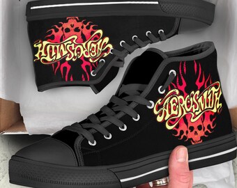 Ideafootwear Aerosmith High Top Canvas Sneakers Shoes For Men And Women