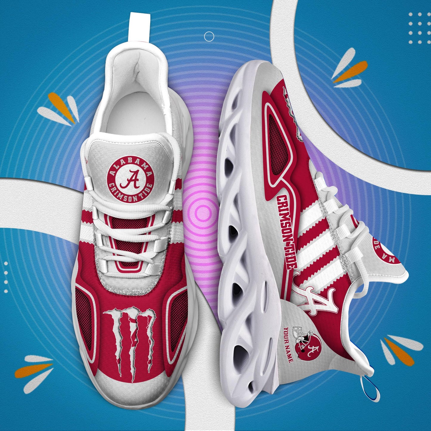 Ideafootwear Alabama Crimson Tide Max Soul Shoes Sneakers For Men And Women