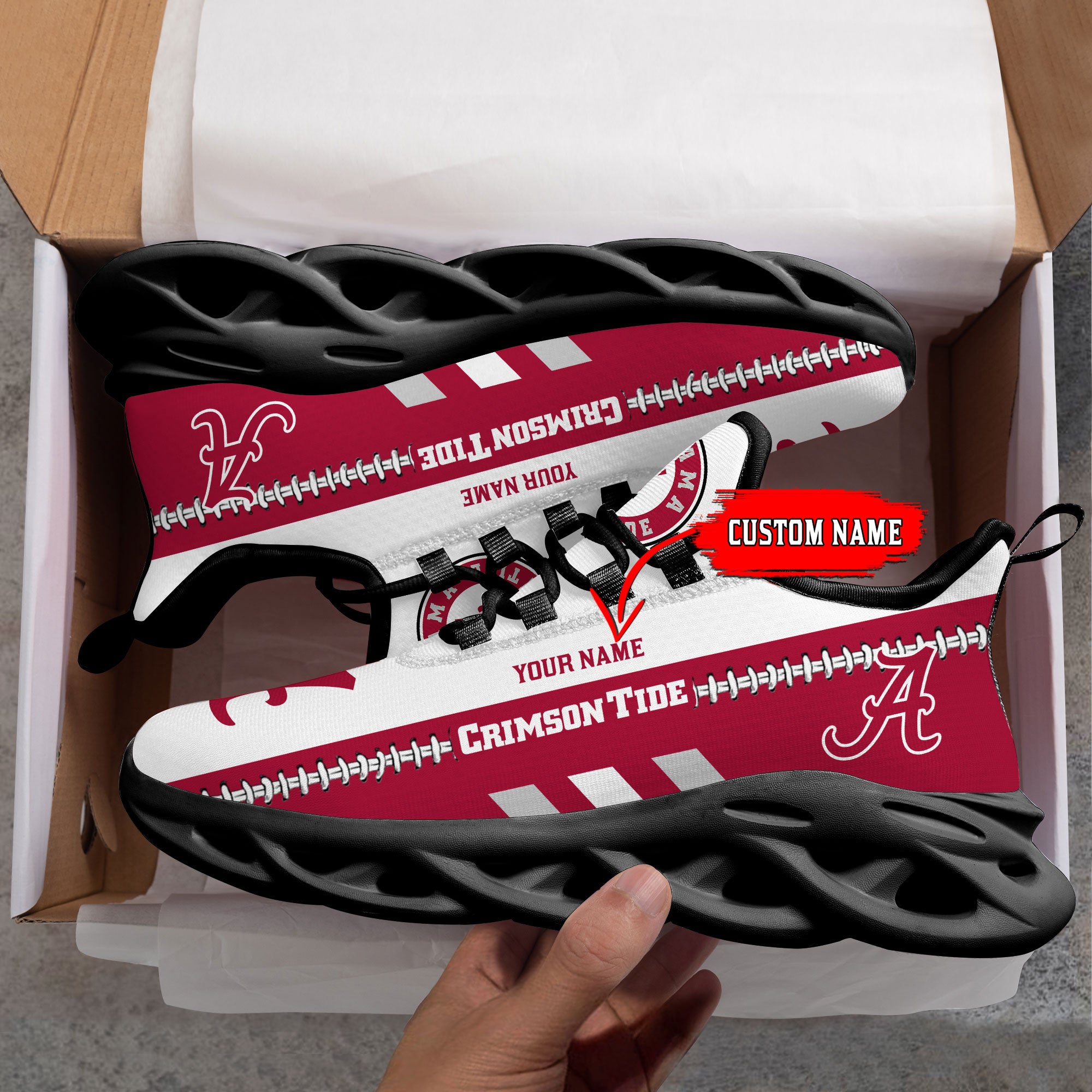 Ideafootwear Alabama Crimson Tide Max Soul Shoes Sneakers For Men And Women