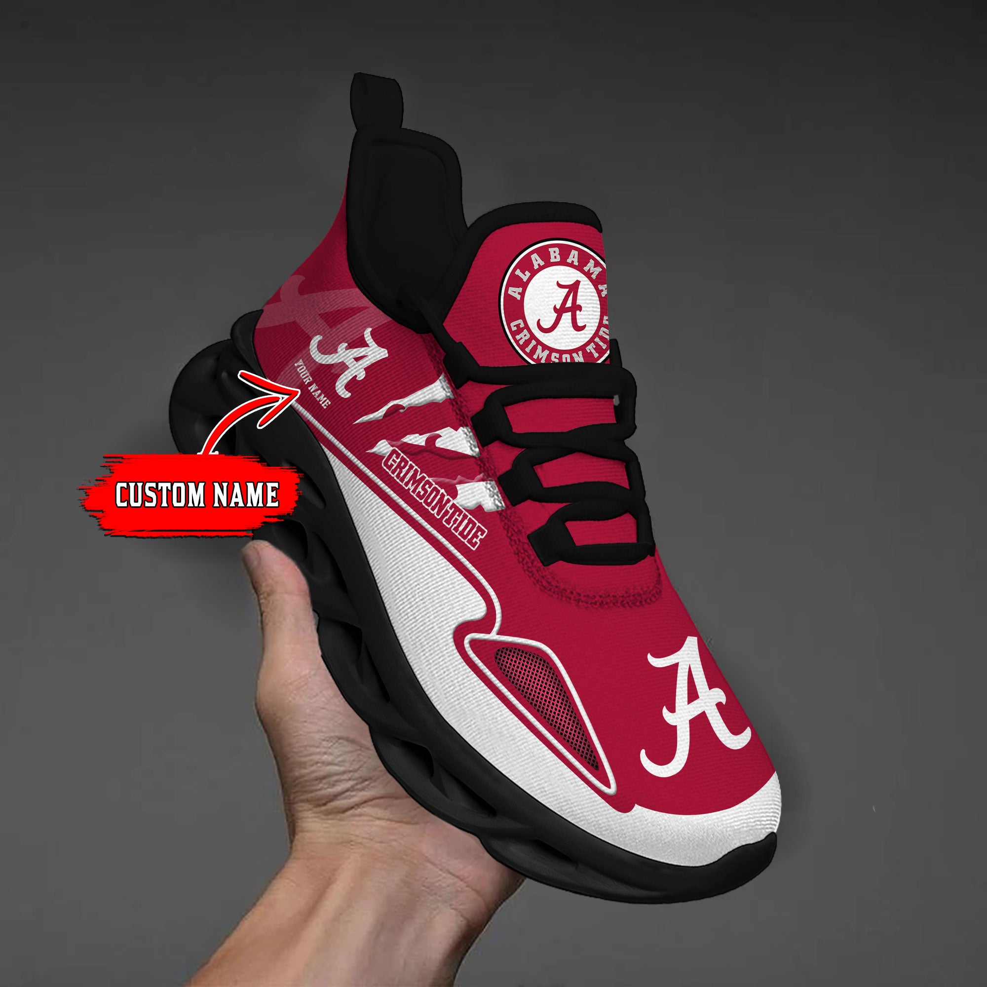 Ideafootwear Alabama Crimson Tide Max Soul Shoes Sneakers For Men And Women
