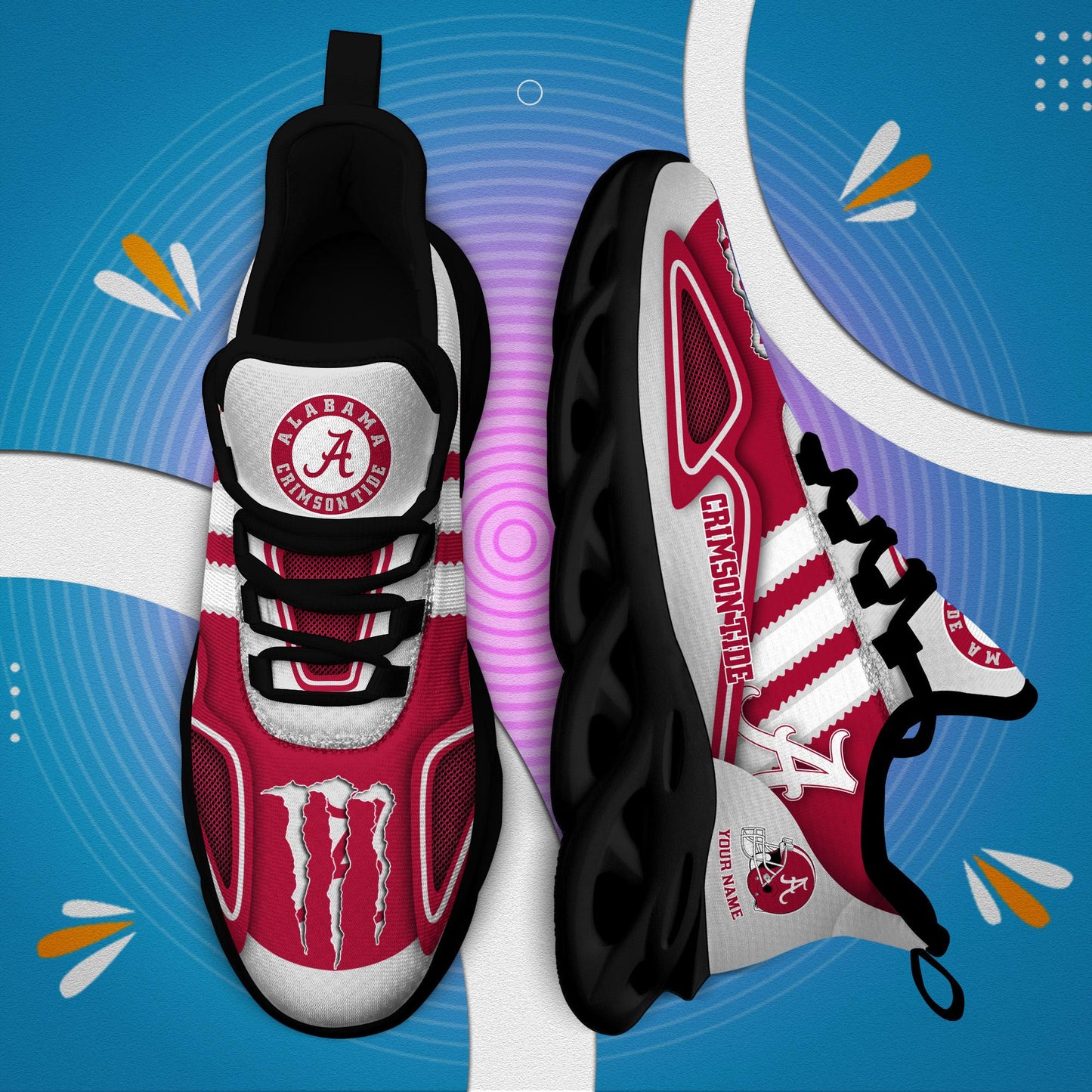 Ideafootwear Alabama Crimson Tide Max Soul Shoes Sneakers For Men And Women