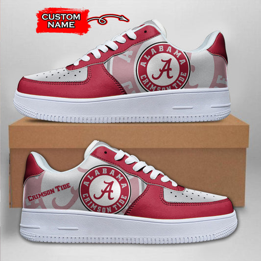 Ideafootwear Alabama Crimson Tide NCAA Air Low-Top Sneakers Shoes For Men And Women