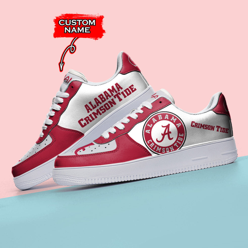 Ideafootwear Alabama Crimson Tide NCAA Air Low-Top Sneakers Shoes For Men And Women