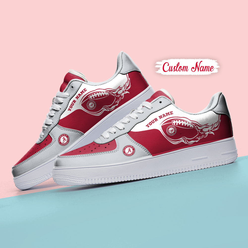 Ideafootwear Alabama Crimson Tide NCAA Air Low-Top Sneakers Shoes For Men And Women