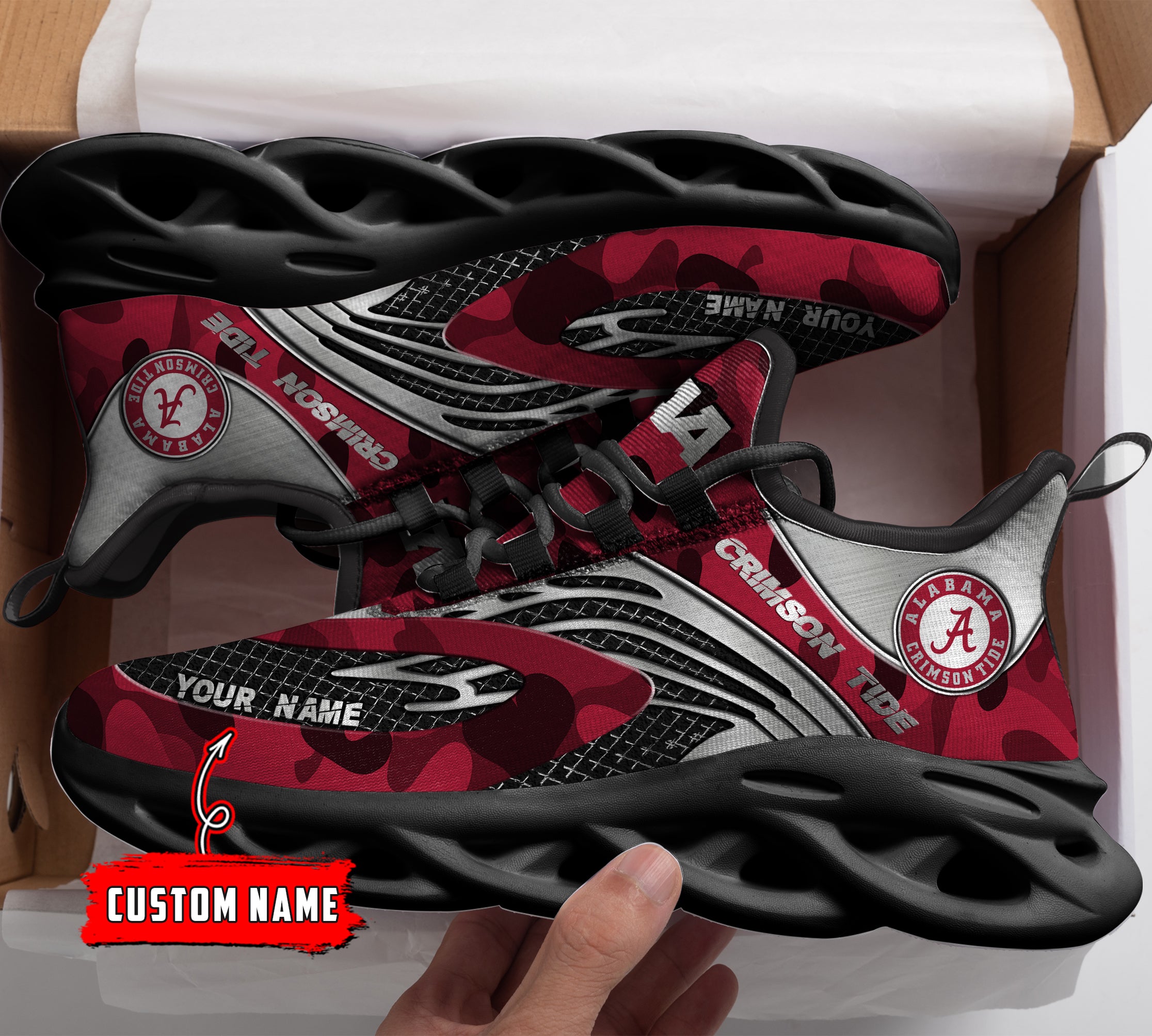 Ideafootwear Alabama Crimson Tide NCAA Max Soul Shoes Sneakers For Men And Women