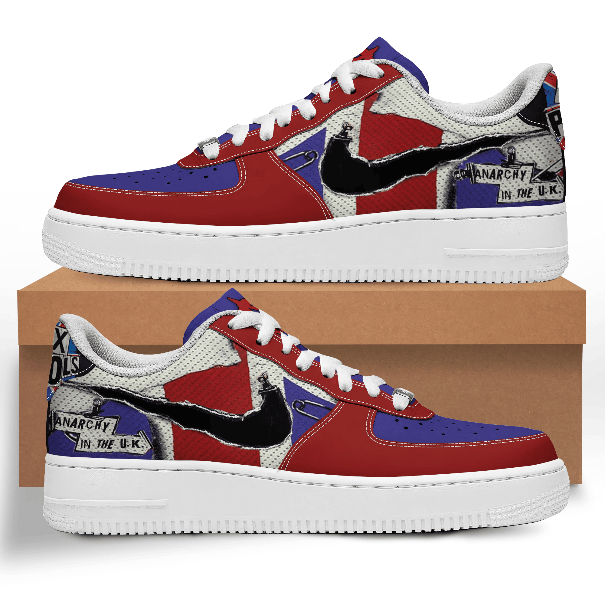 Ideafootwear Anarchy in the U.K. Air Low-Top Sneakers Shoes For Men And Women