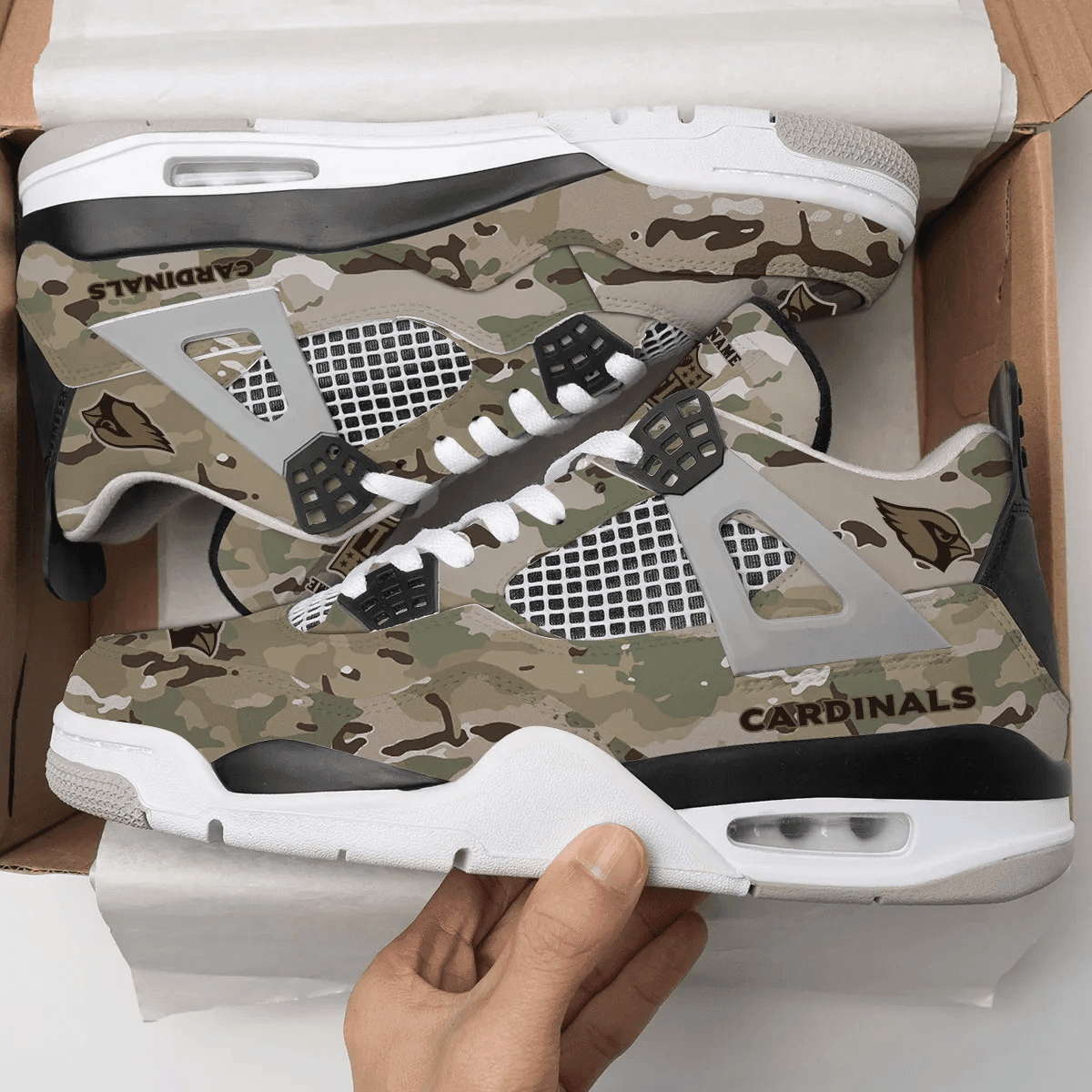 Ideafootwear Arizona Cardinals AJ4 Sneakers Shoes For Men And Women