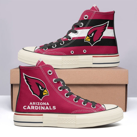Ideafootwear Arizona Cardinals High Top Canvas Sneakers Shoes For Men And Women