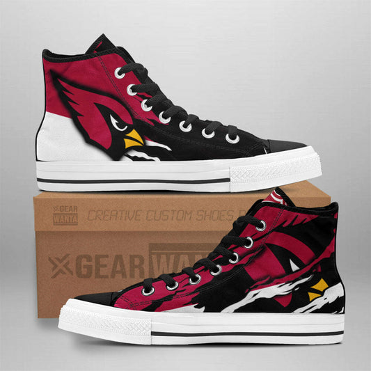 Ideafootwear Arizona Cardinals High Top Canvas Sneakers Shoes For Men And Women