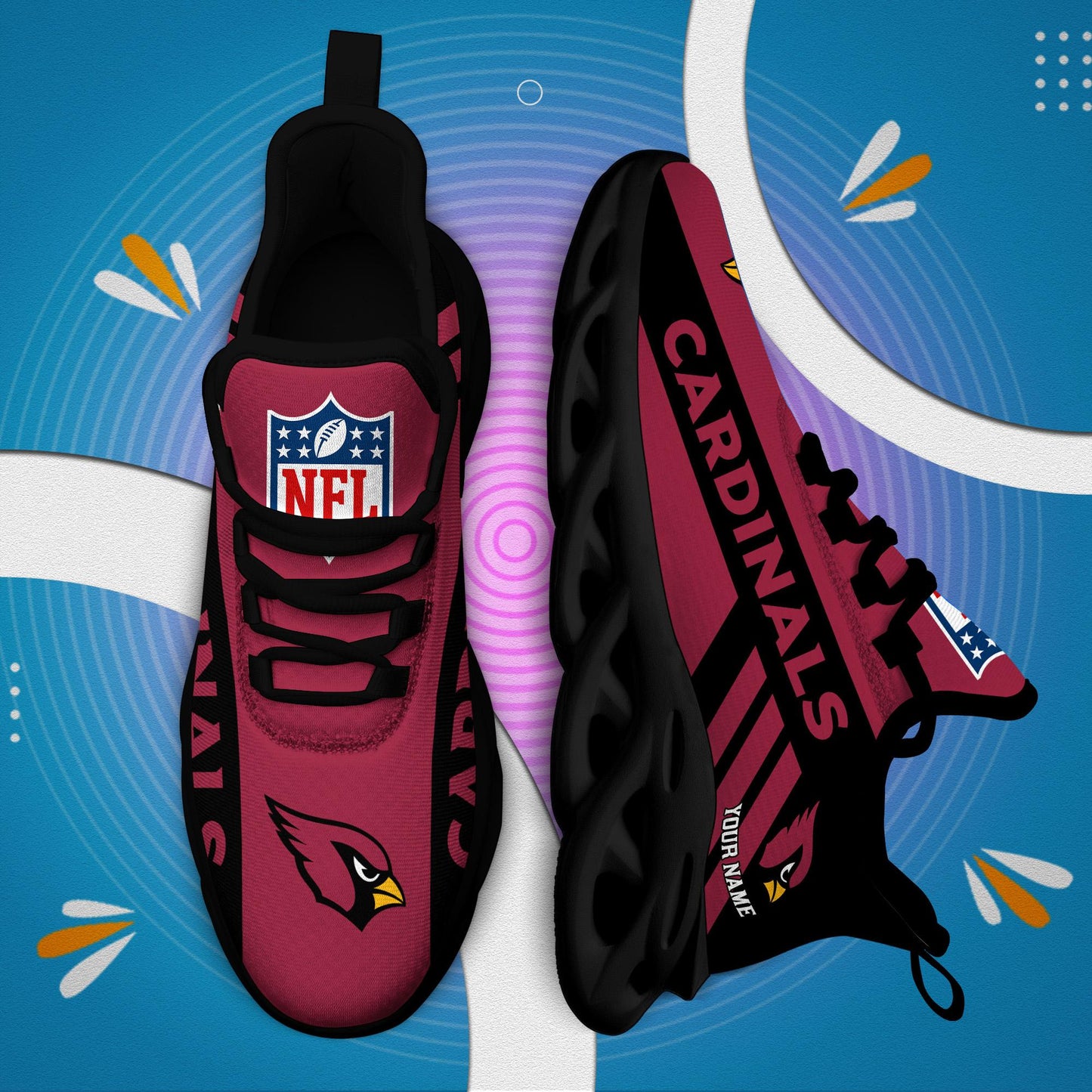 Ideafootwear Arizona Cardinals Max Soul Shoes Sneakers For Men And Women