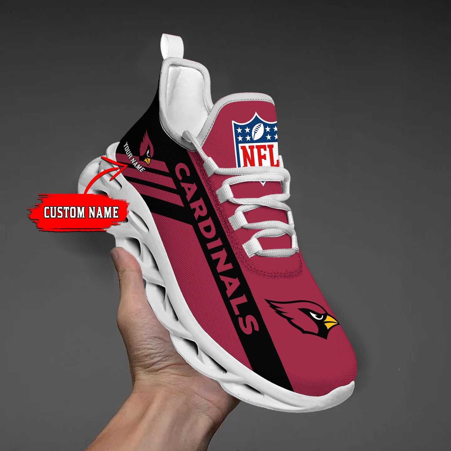 Ideafootwear Arizona Cardinals Max Soul Shoes Sneakers For Men And Women