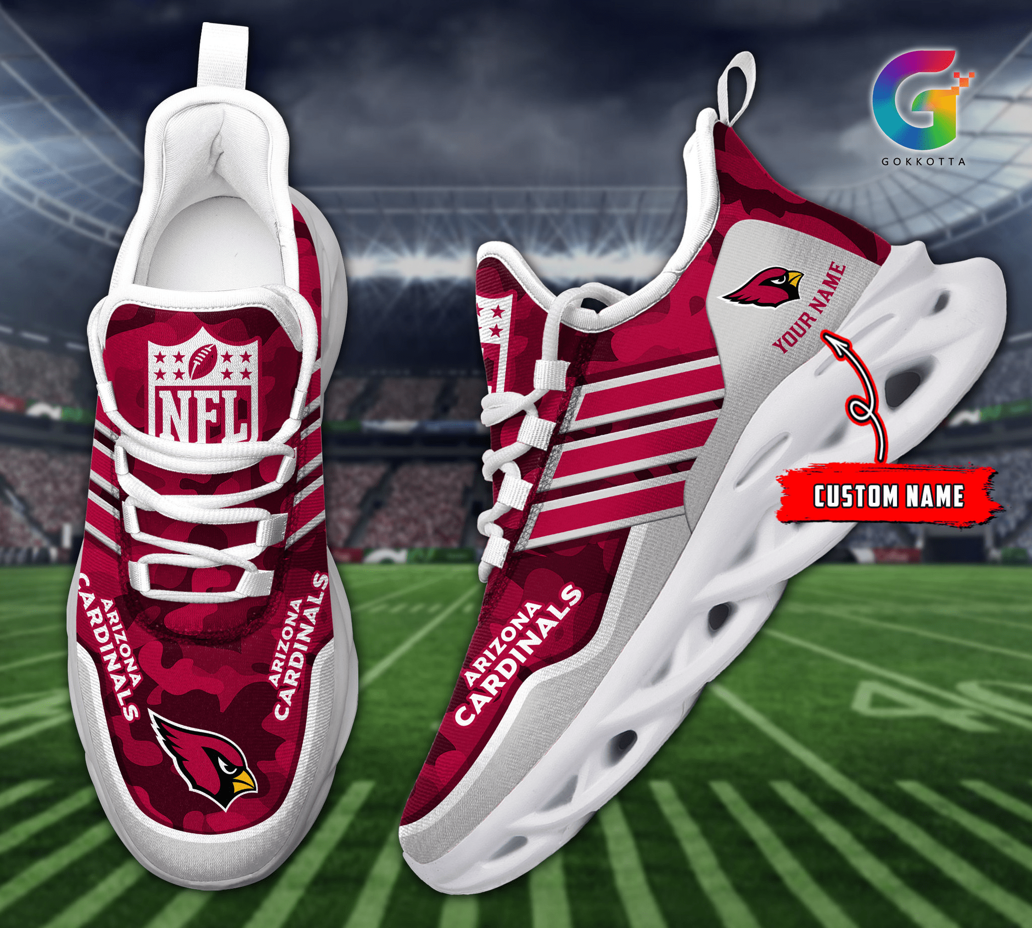 Ideafootwear Arizona Cardinals Max Soul Shoes Sneakers For Men And Women
