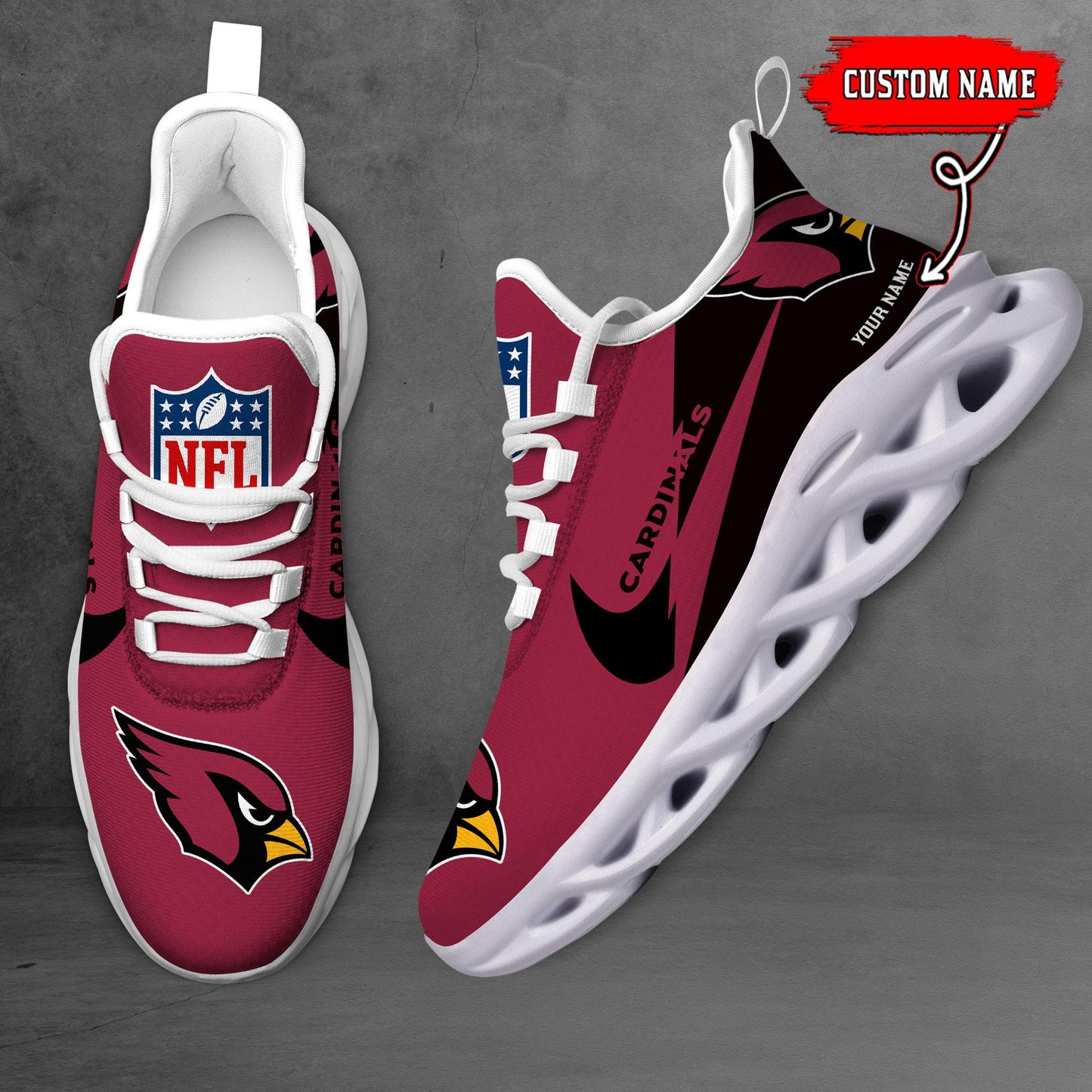 Ideafootwear Arizona Cardinals Max Soul Shoes Sneakers For Men And Women