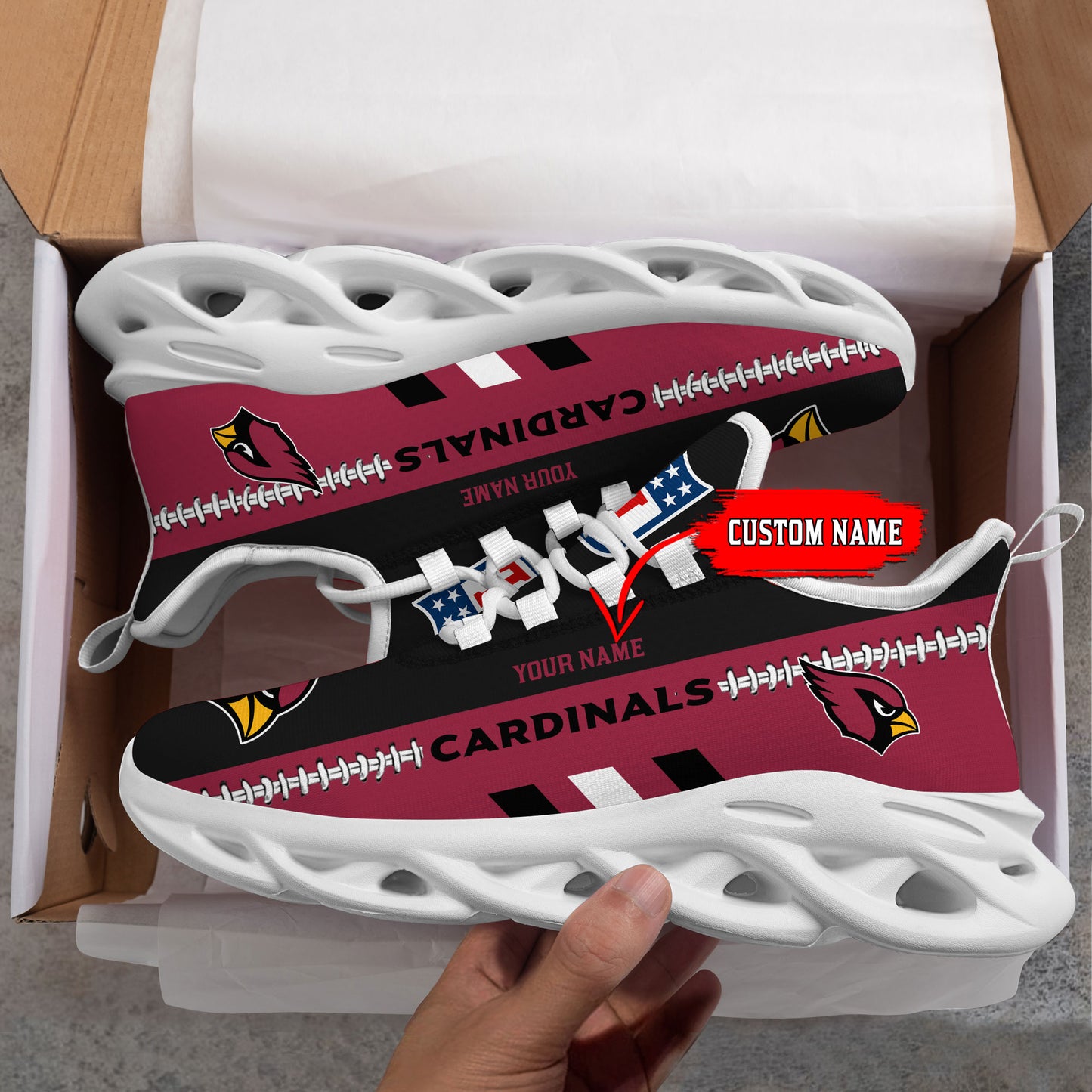 Ideafootwear Arizona Cardinals Max Soul Shoes Sneakers For Men And Women