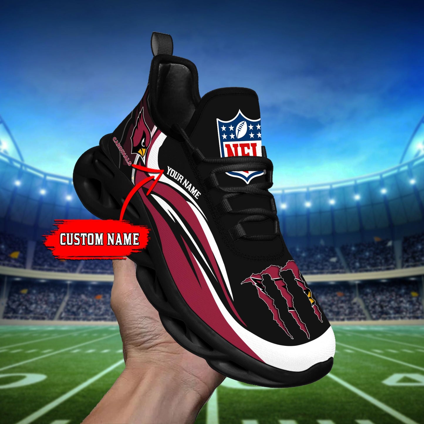 Ideafootwear Arizona Cardinals Max Soul Shoes Sneakers For Men And Women