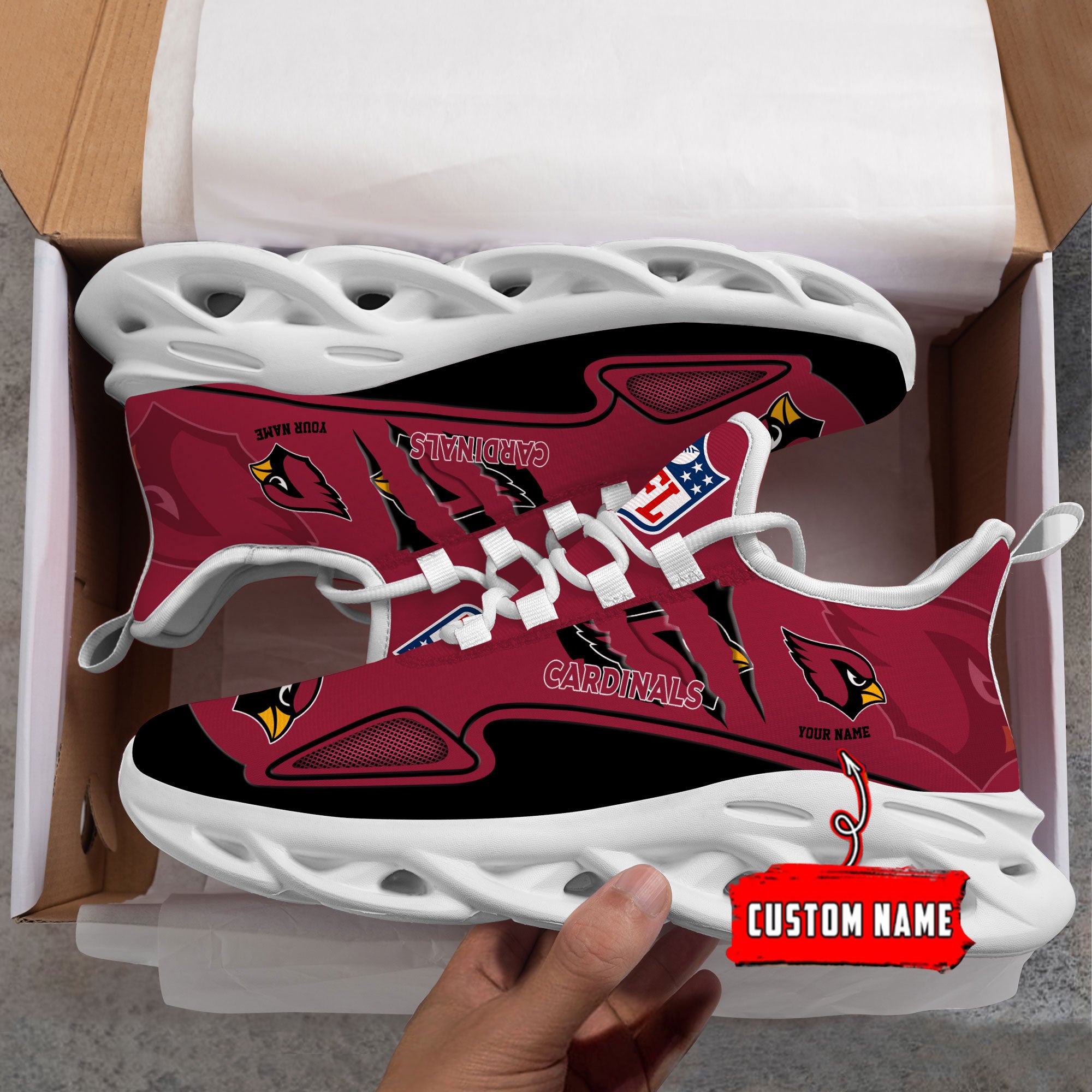 Ideafootwear Arizona Cardinals Max Soul Shoes Sneakers For Men And Women