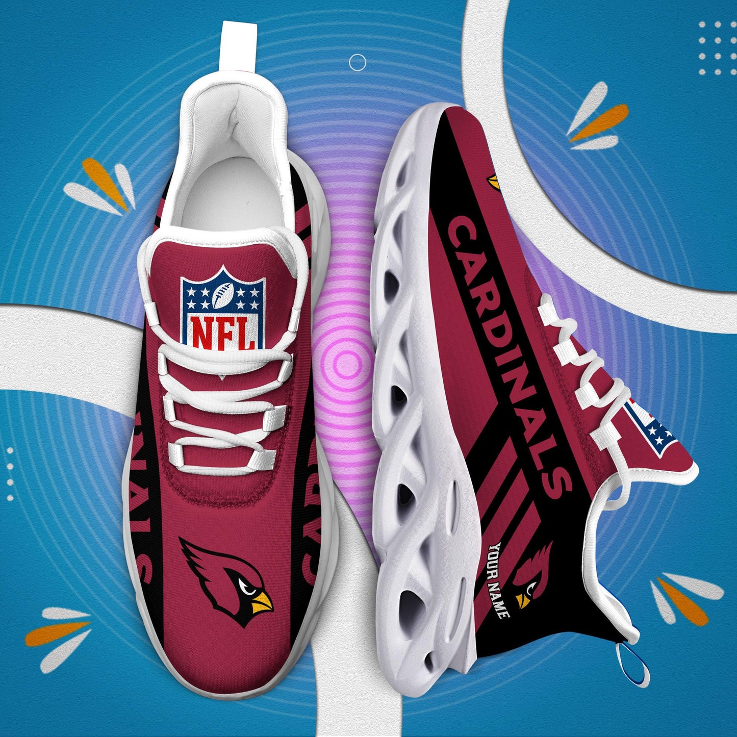 Ideafootwear Arizona Cardinals Max Soul Shoes Sneakers For Men And Women