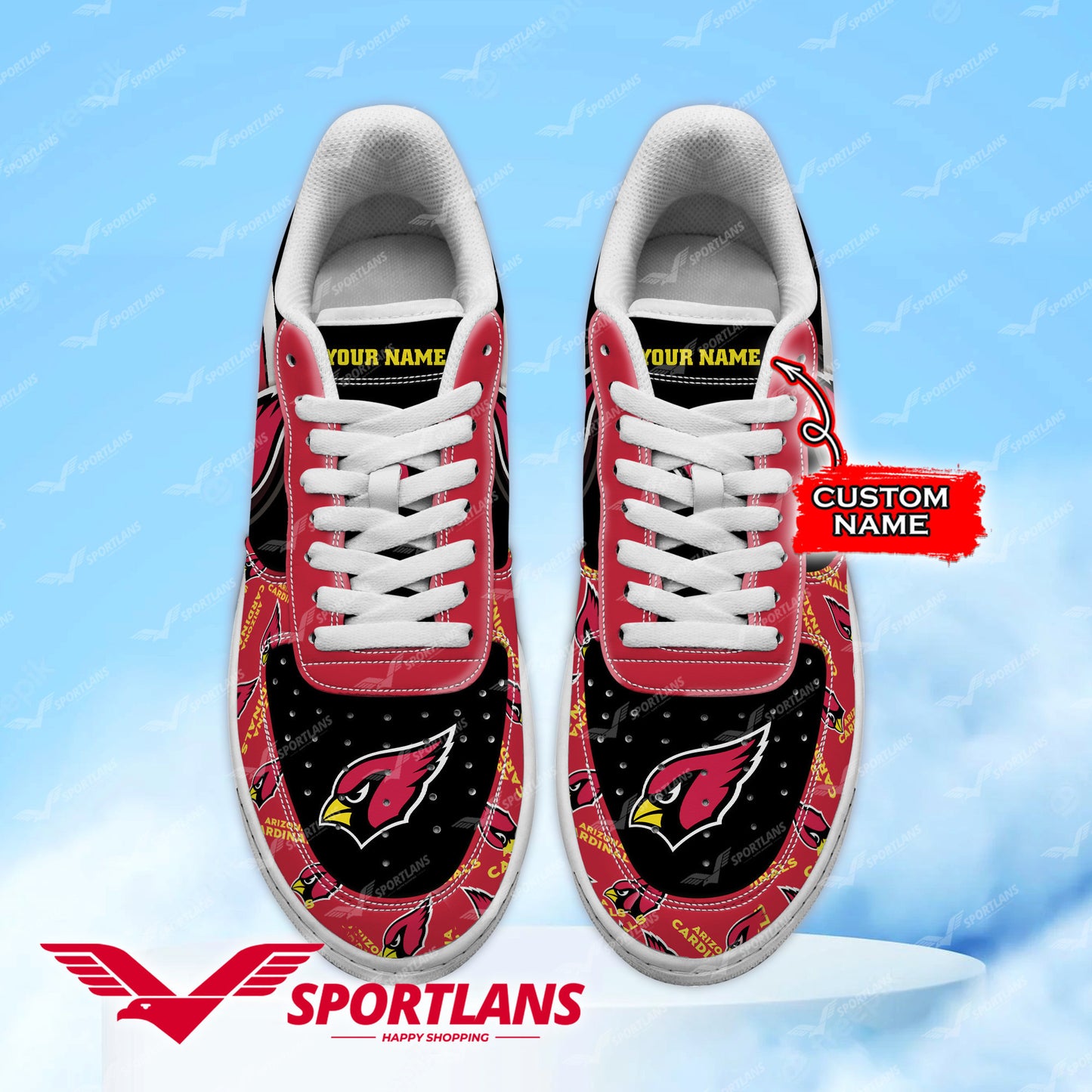 Ideafootwear Arizona Cardinals NFL Air Low-Top Sneakers Shoes For Men And Women