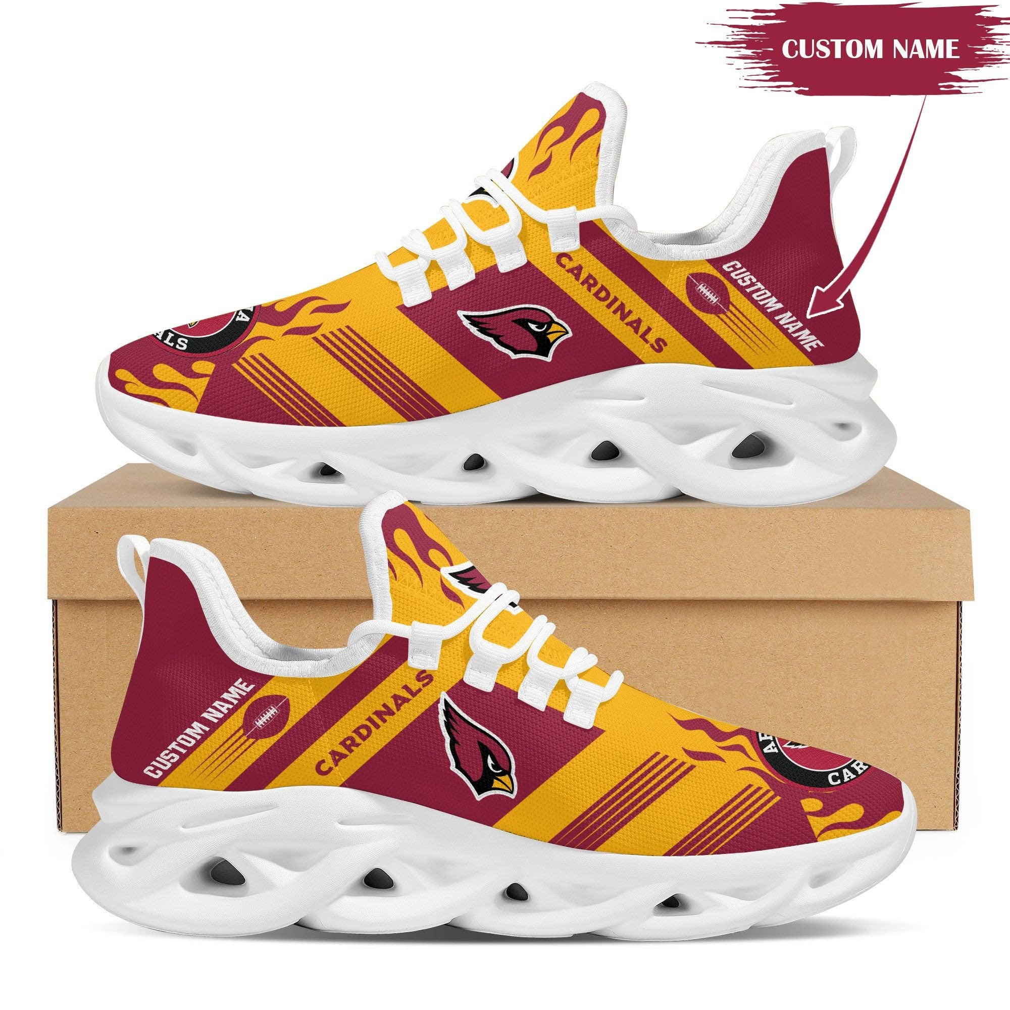 Ideafootwear Arizona Cardinals NFL Max Soul Shoes Sneakers For Men And Women