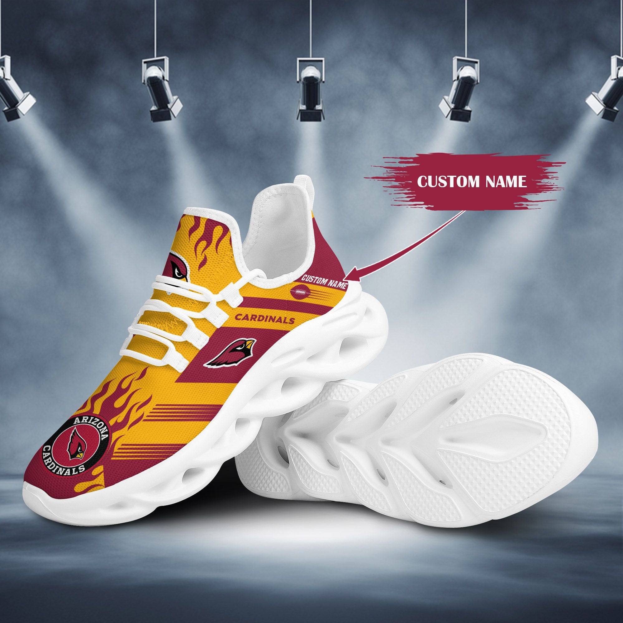 Ideafootwear Arizona Cardinals NFL Max Soul Shoes Sneakers For Men And Women