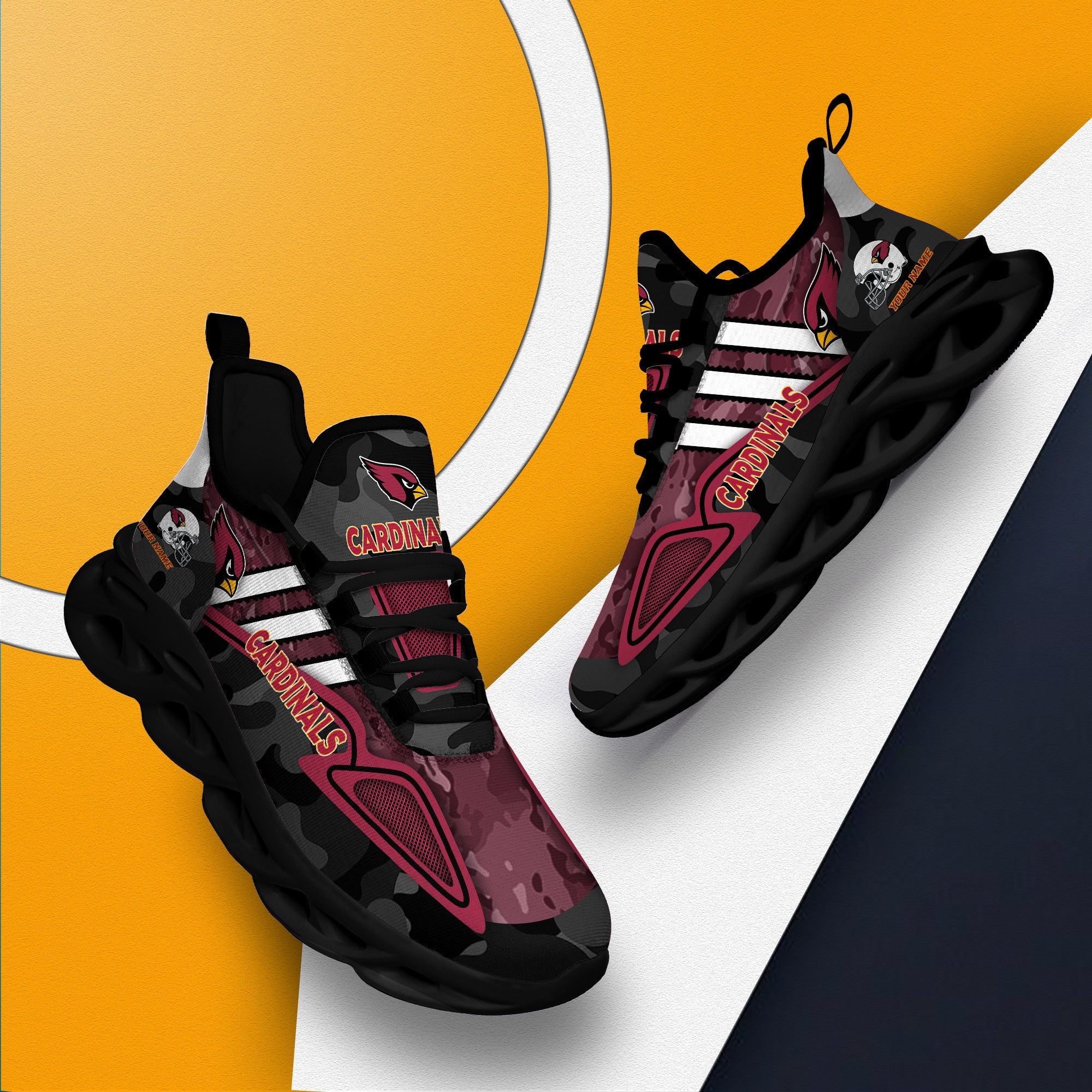 Ideafootwear Arizona Cardinals NFL Max Soul Shoes Sneakers For Men And Women