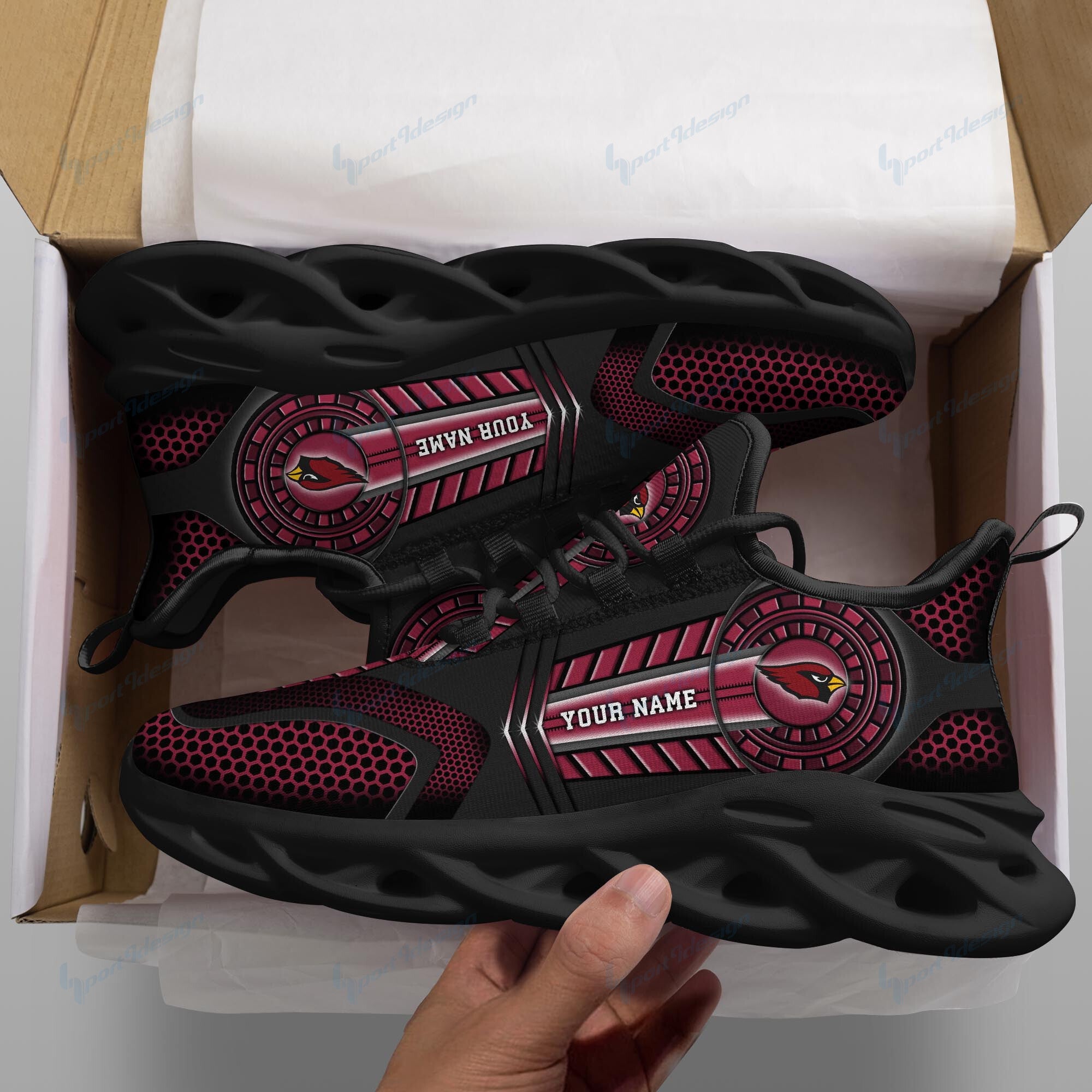 Ideafootwear Arizona Cardinals NFL Max Soul Shoes Sneakers For Men And Women