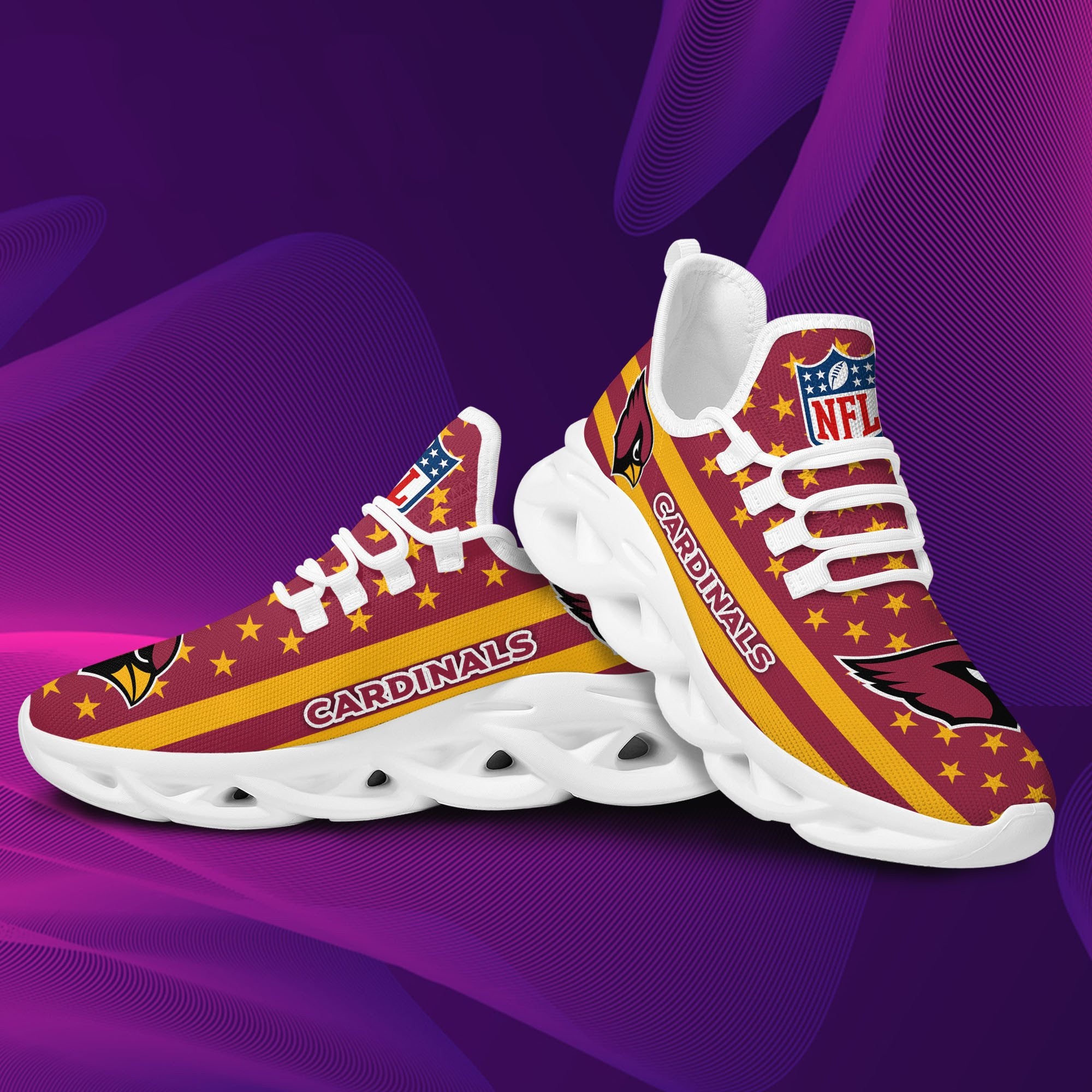 Ideafootwear Arizona Cardinals NFL Max Soul Shoes Sneakers For Men And Women