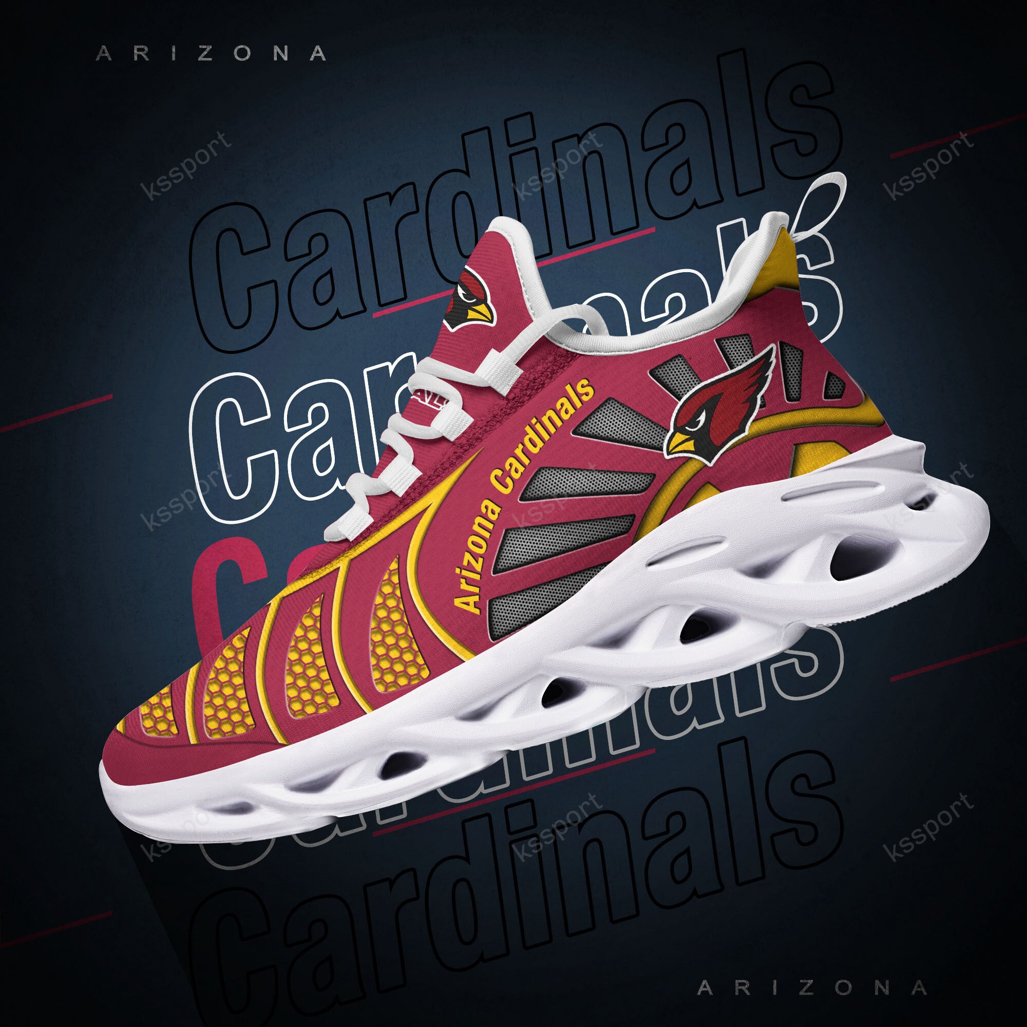 Ideafootwear Arizona Cardinals NFL Max Soul Shoes Sneakers For Men And Women