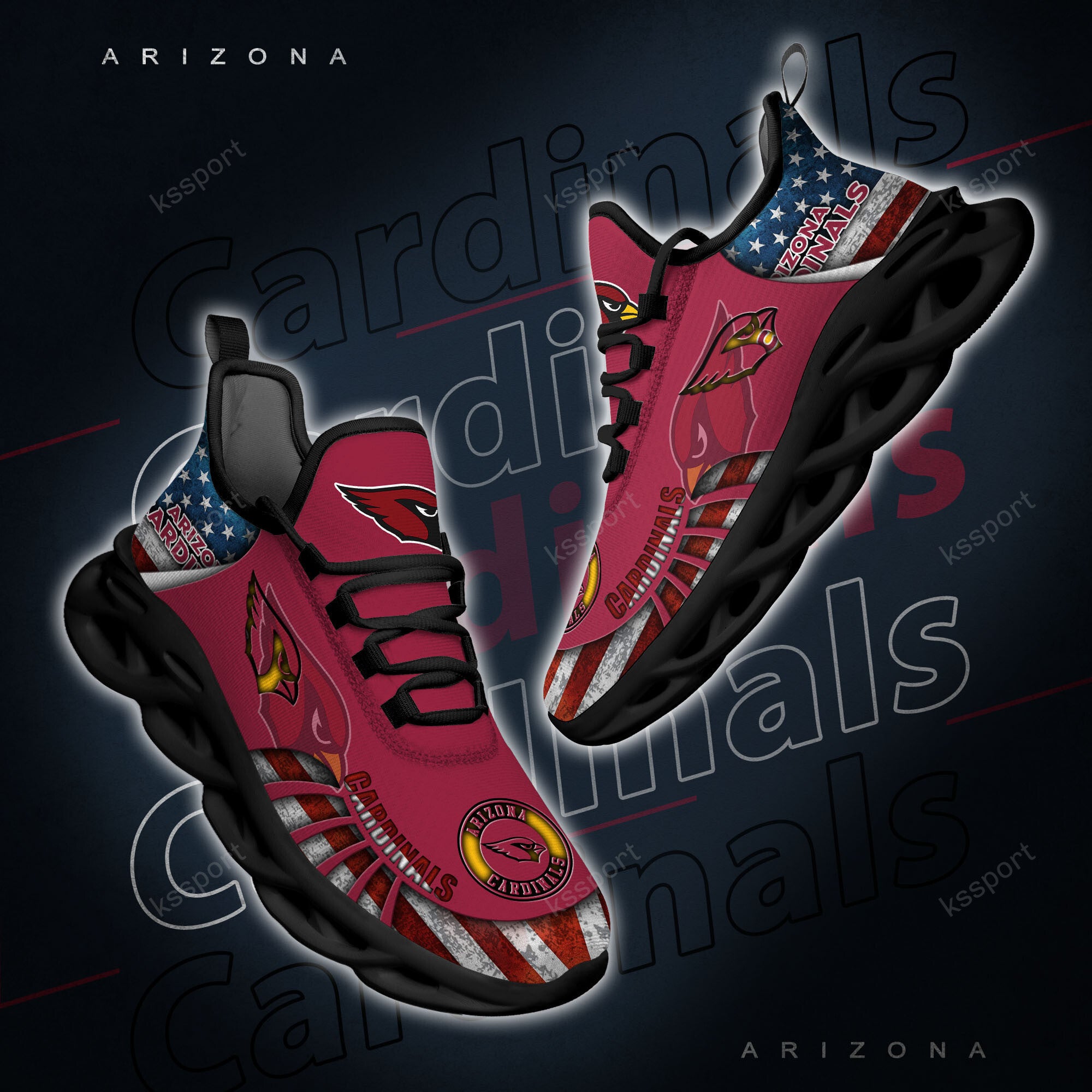 Ideafootwear Arizona Cardinals NFL Max Soul Shoes Sneakers For Men And Women