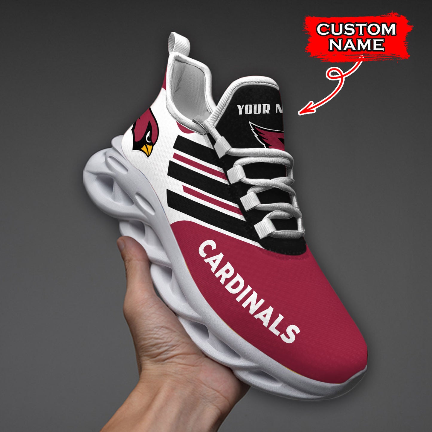 Ideafootwear Arizona Cardinals NFL Max Soul Shoes Sneakers For Men And Women