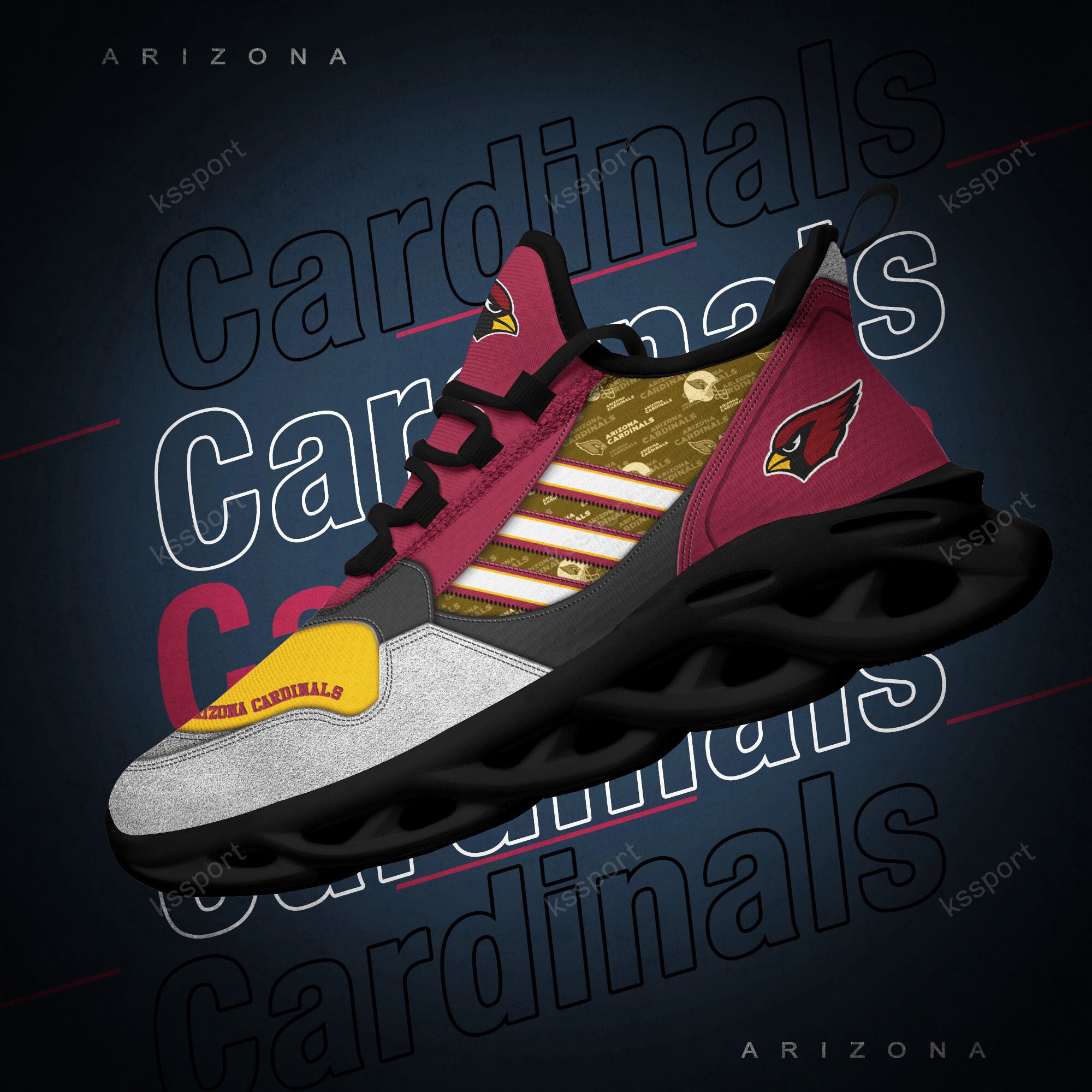 Ideafootwear Arizona Cardinals NFL Max Soul Shoes Sneakers For Men And Women