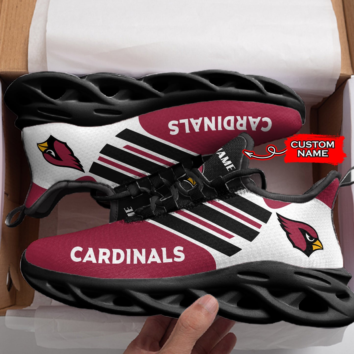 Ideafootwear Arizona Cardinals NFL Max Soul Shoes Sneakers For Men And Women