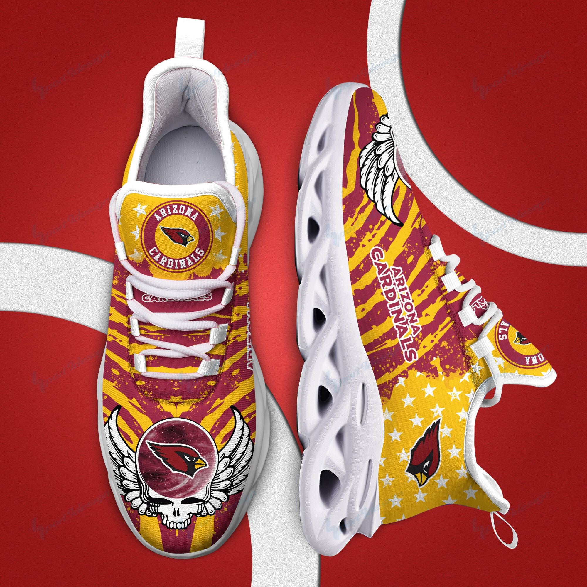 Ideafootwear Arizona Cardinals NFL Max Soul Shoes Sneakers For Men And Women