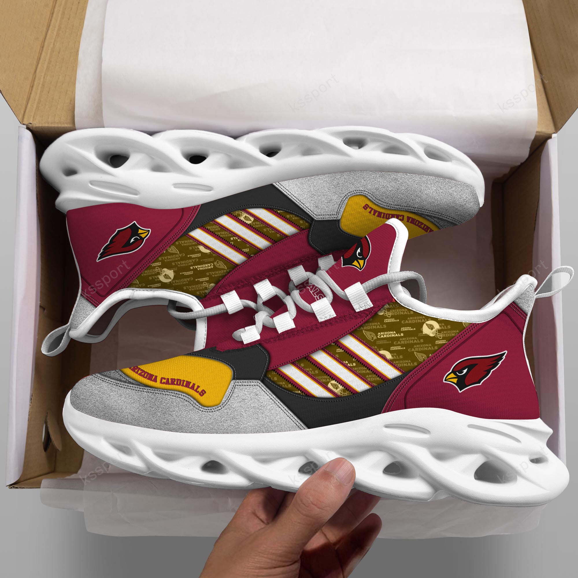 Ideafootwear Arizona Cardinals NFL Max Soul Shoes Sneakers For Men And Women