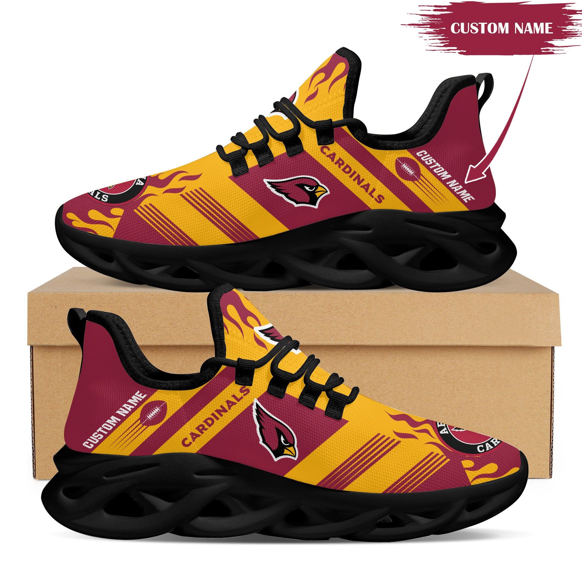 Ideafootwear Arizona Cardinals NFL Max Soul Shoes Sneakers For Men And Women