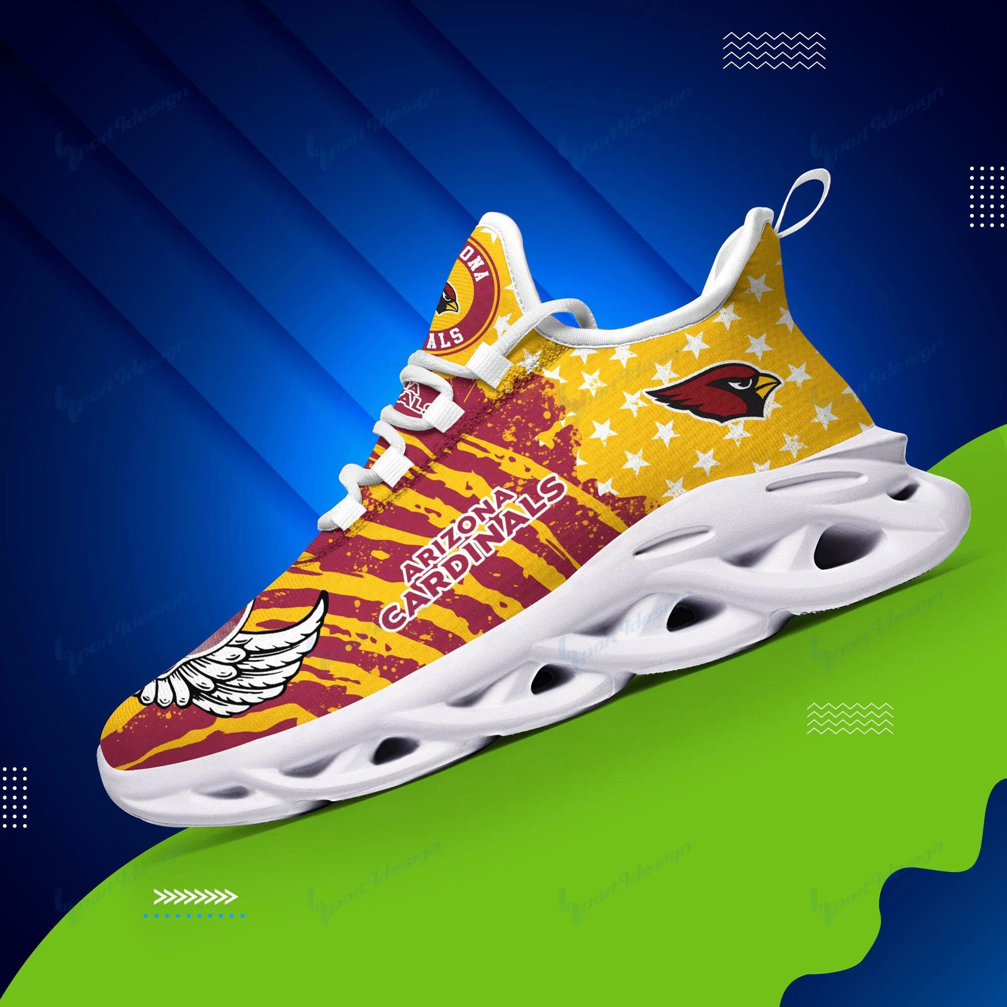 Ideafootwear Arizona Cardinals NFL Max Soul Shoes Sneakers For Men And Women