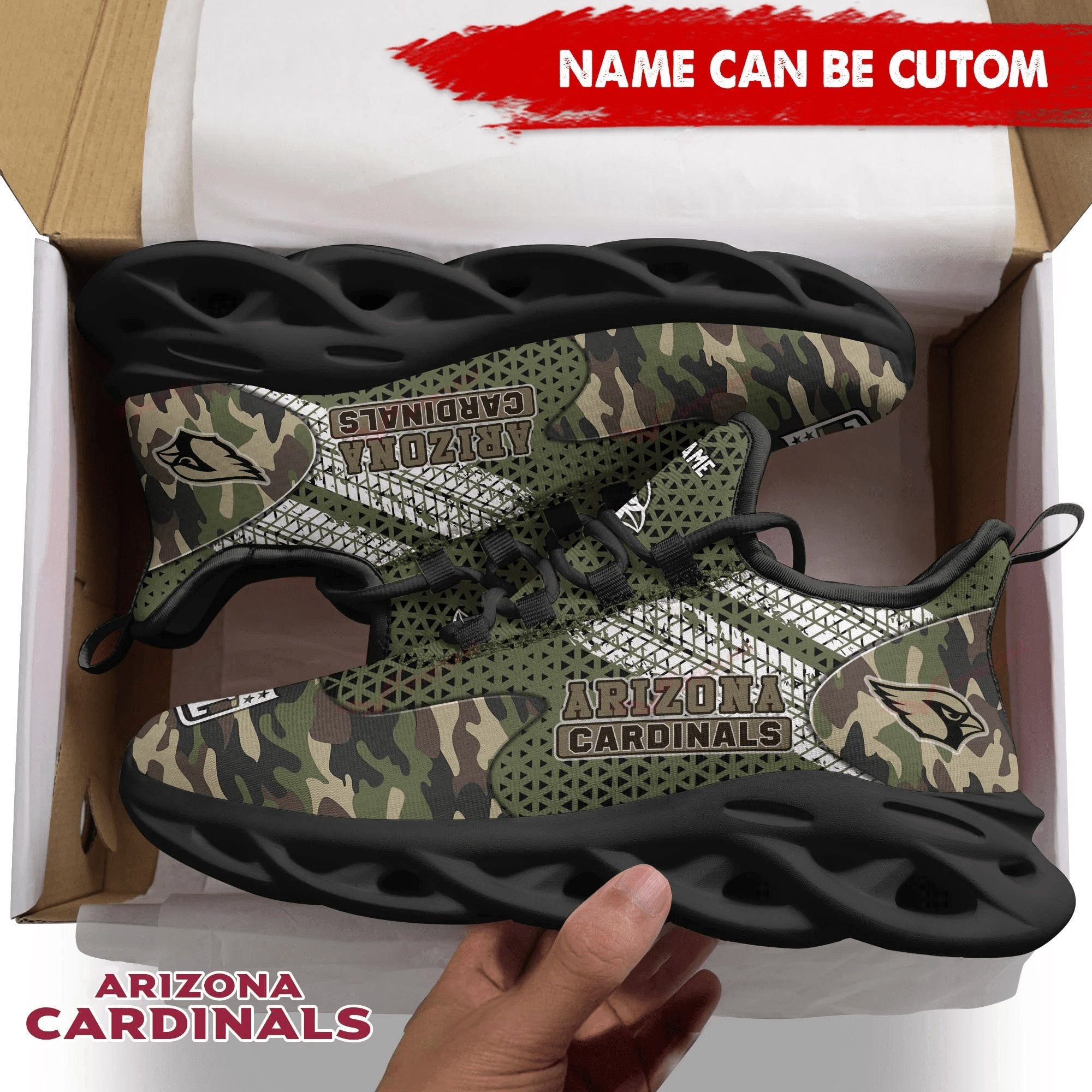 Ideafootwear Arizona Cardinals NFL Max Soul Shoes Sneakers For Men And Women