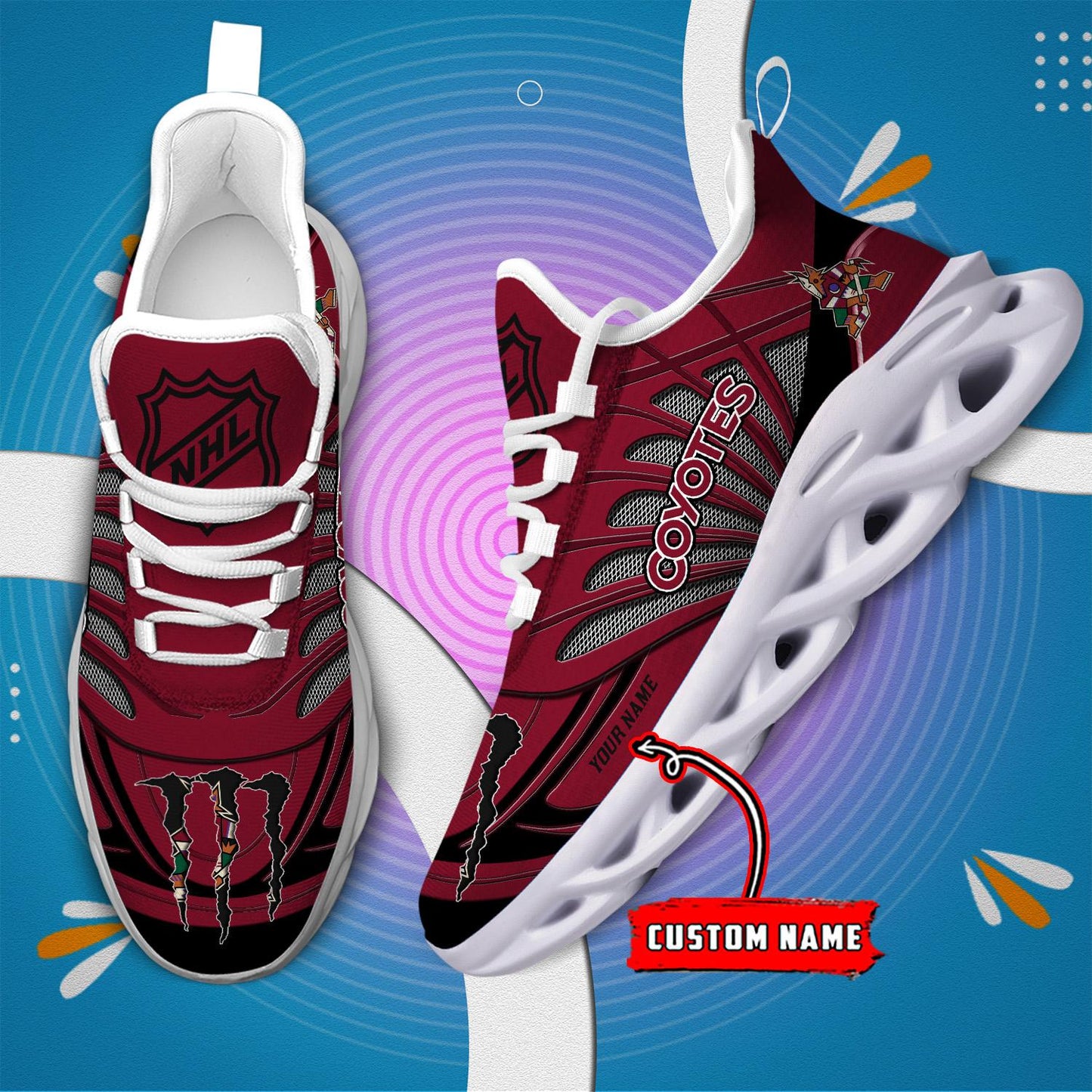 Ideafootwear Arizona Coyotes Max Soul Shoes Sneakers For Men And Women