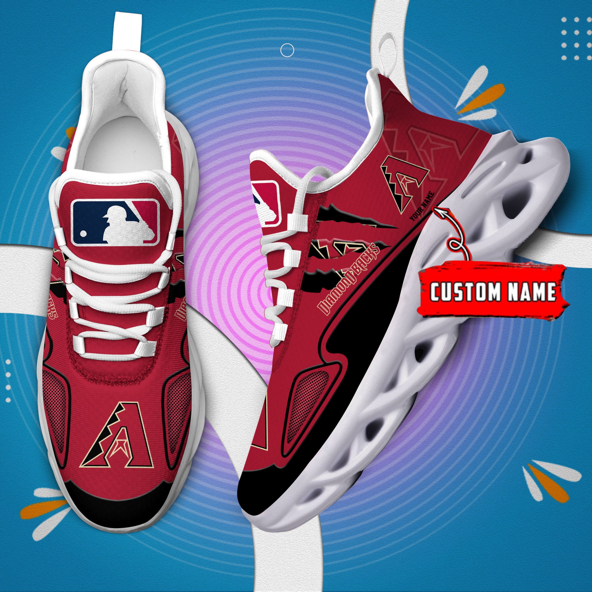 Ideafootwear Arizona Diamondbacks Max Soul Shoes Sneakers For Men And Women