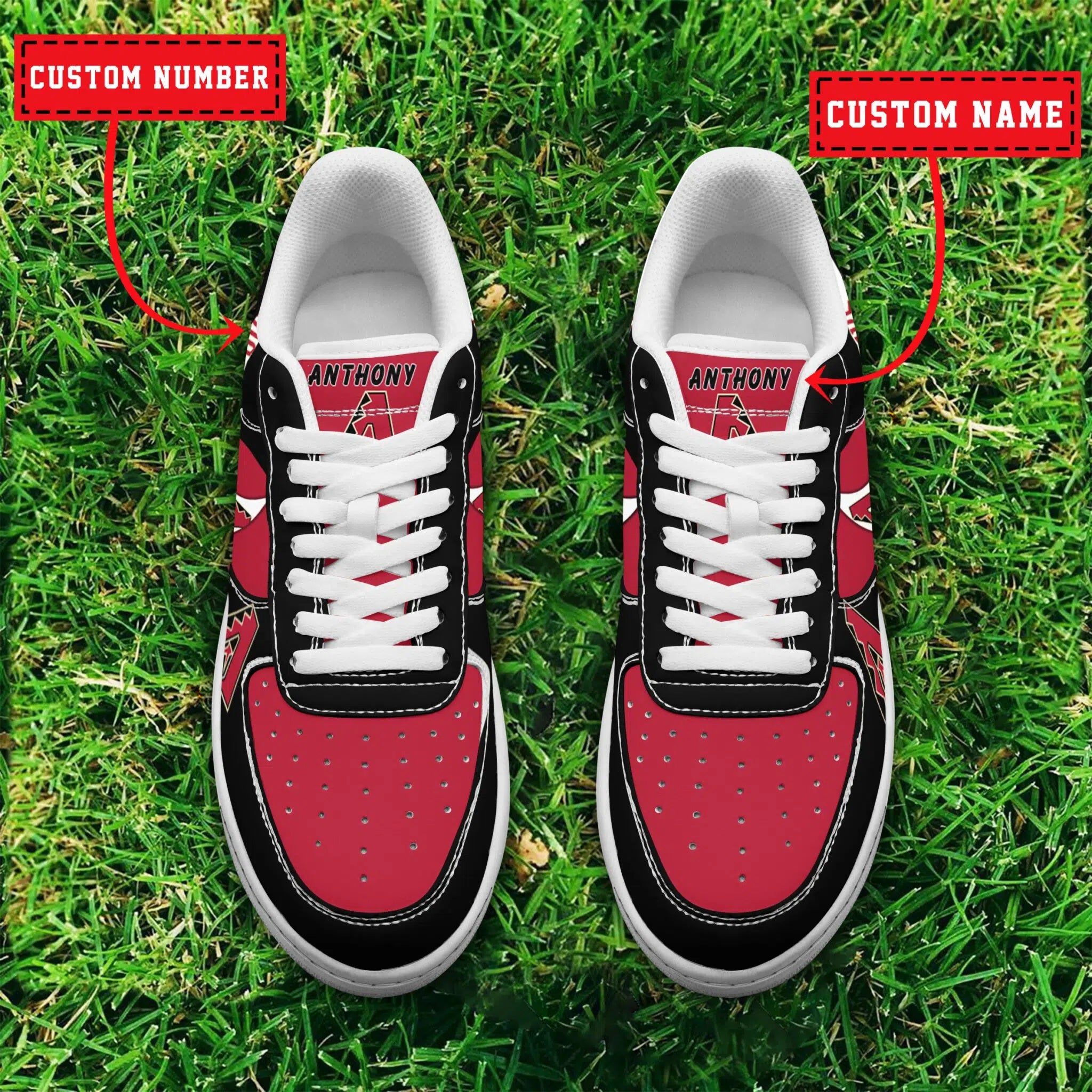 Ideafootwear Arizona Diamondbacks MLB Air Low-Top Sneakers Shoes For Men And Women