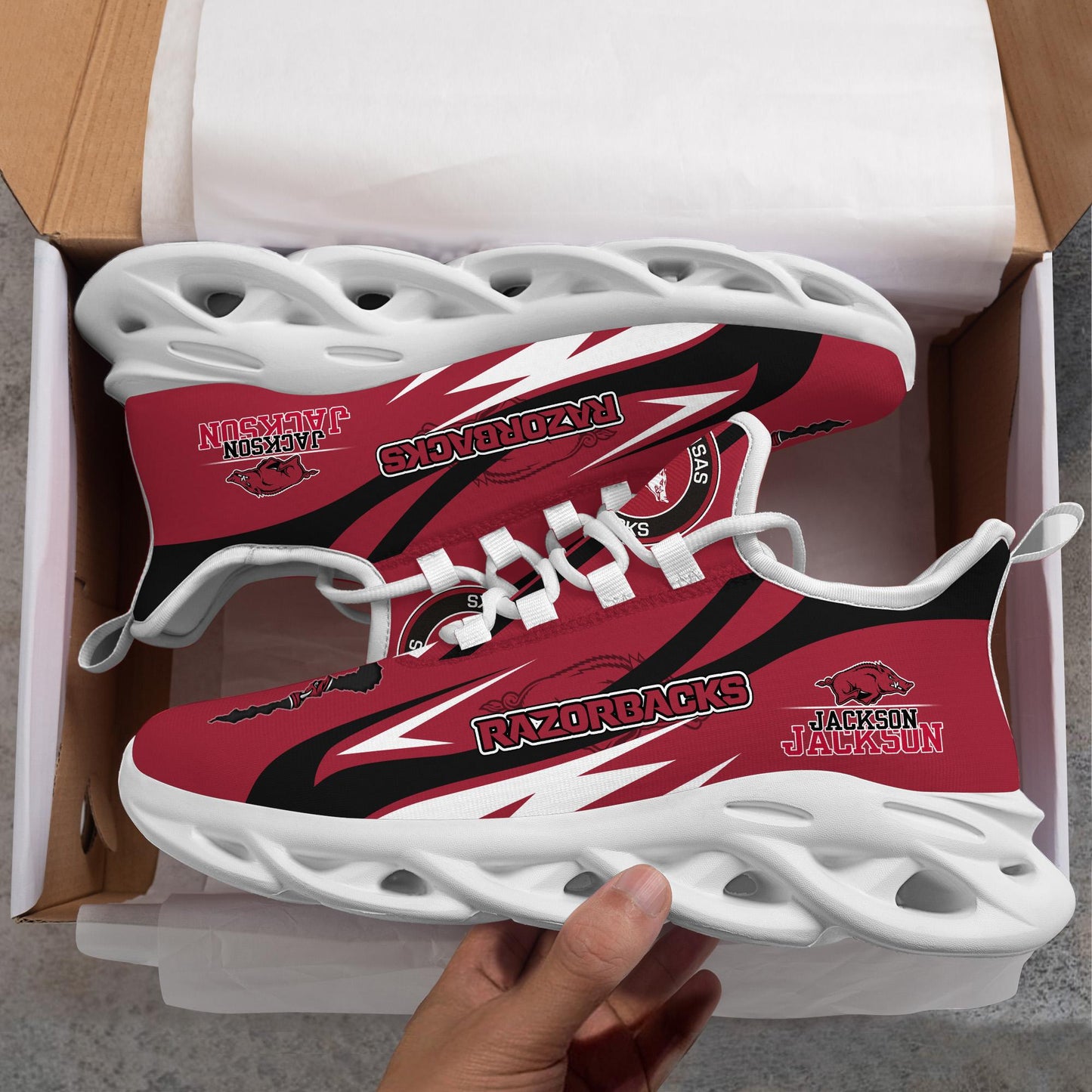 Ideafootwear Arkansas Razorbacks Max Soul Shoes Sneakers For Men And Women