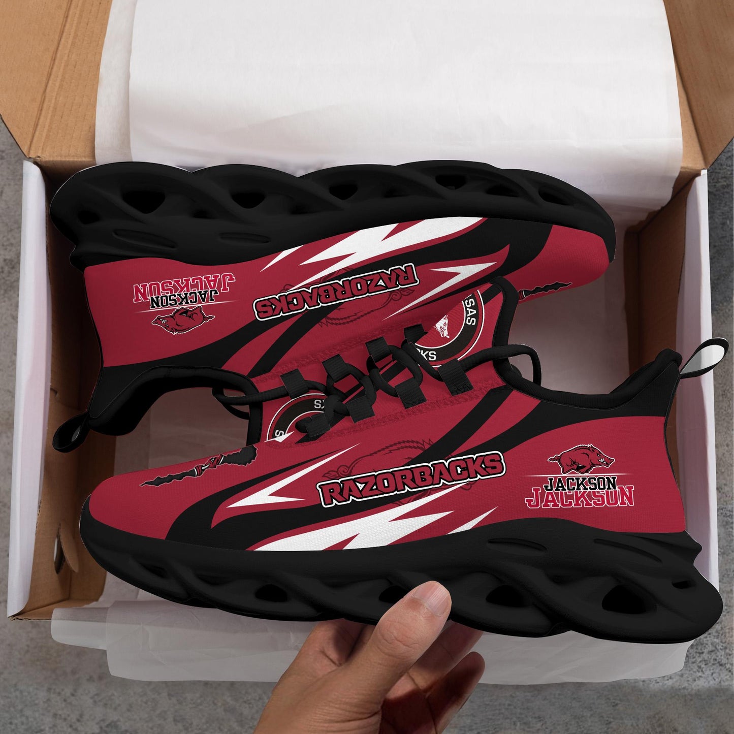 Ideafootwear Arkansas Razorbacks Max Soul Shoes Sneakers For Men And Women