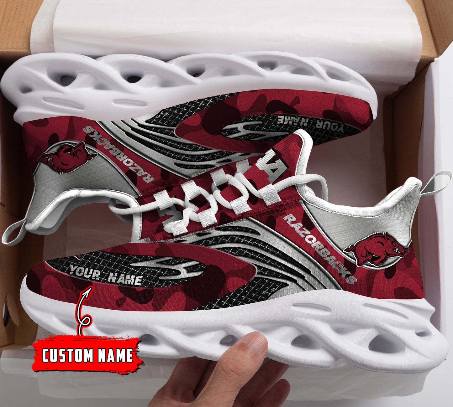 Ideafootwear Arkansas Razorbacks NCAA Max Soul Shoes Sneakers For Men And Women