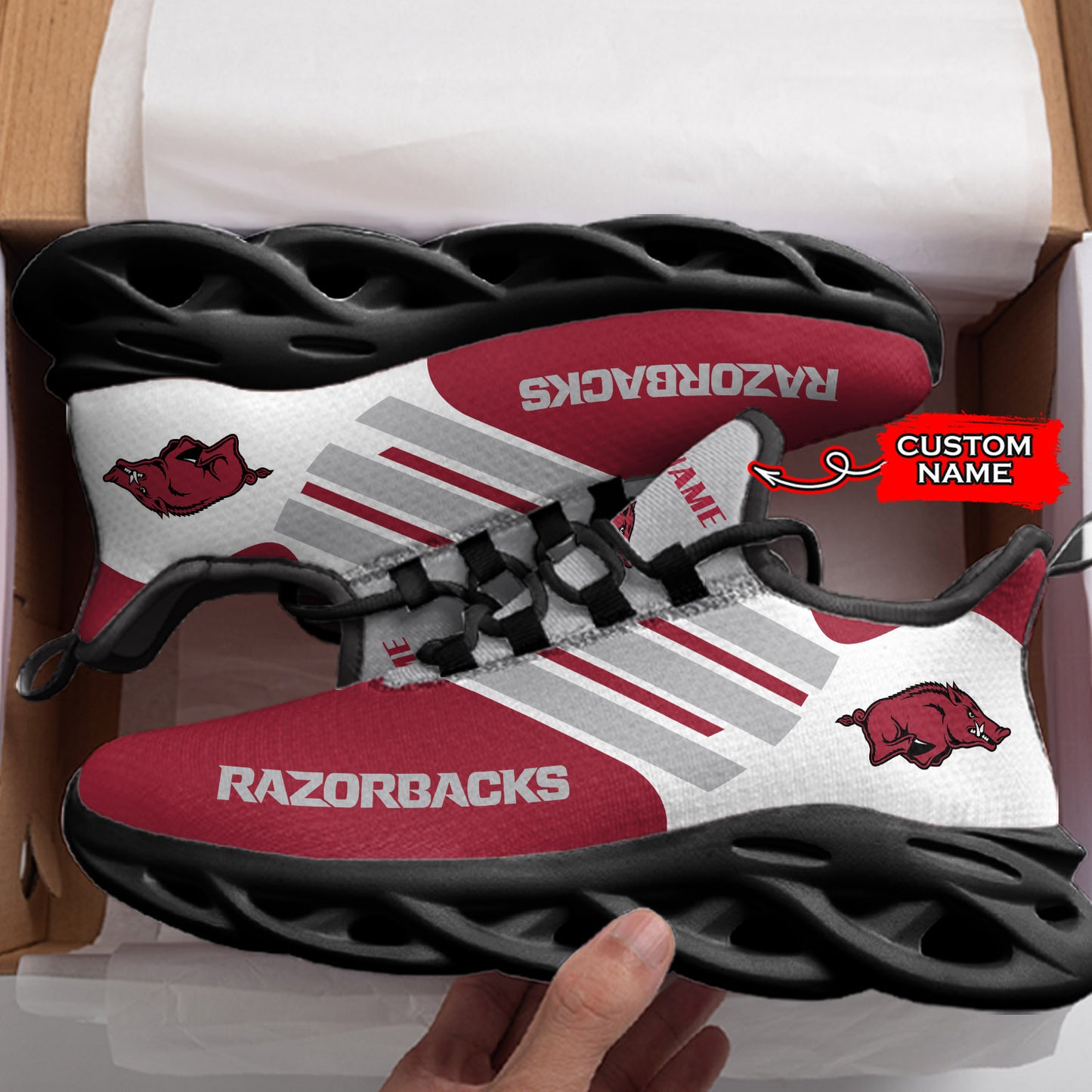 Ideafootwear Arkansas Razorbacks NCAA Max Soul Shoes Sneakers For Men And Women